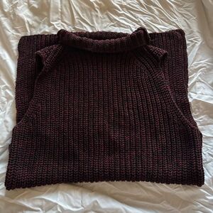 Ann Taylor Deep Burgundy Turtle Neck Sweater Vest